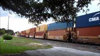 preview picture of video 'Eastbound BNSF Stack through Brenham, TX - 10.10.2012'