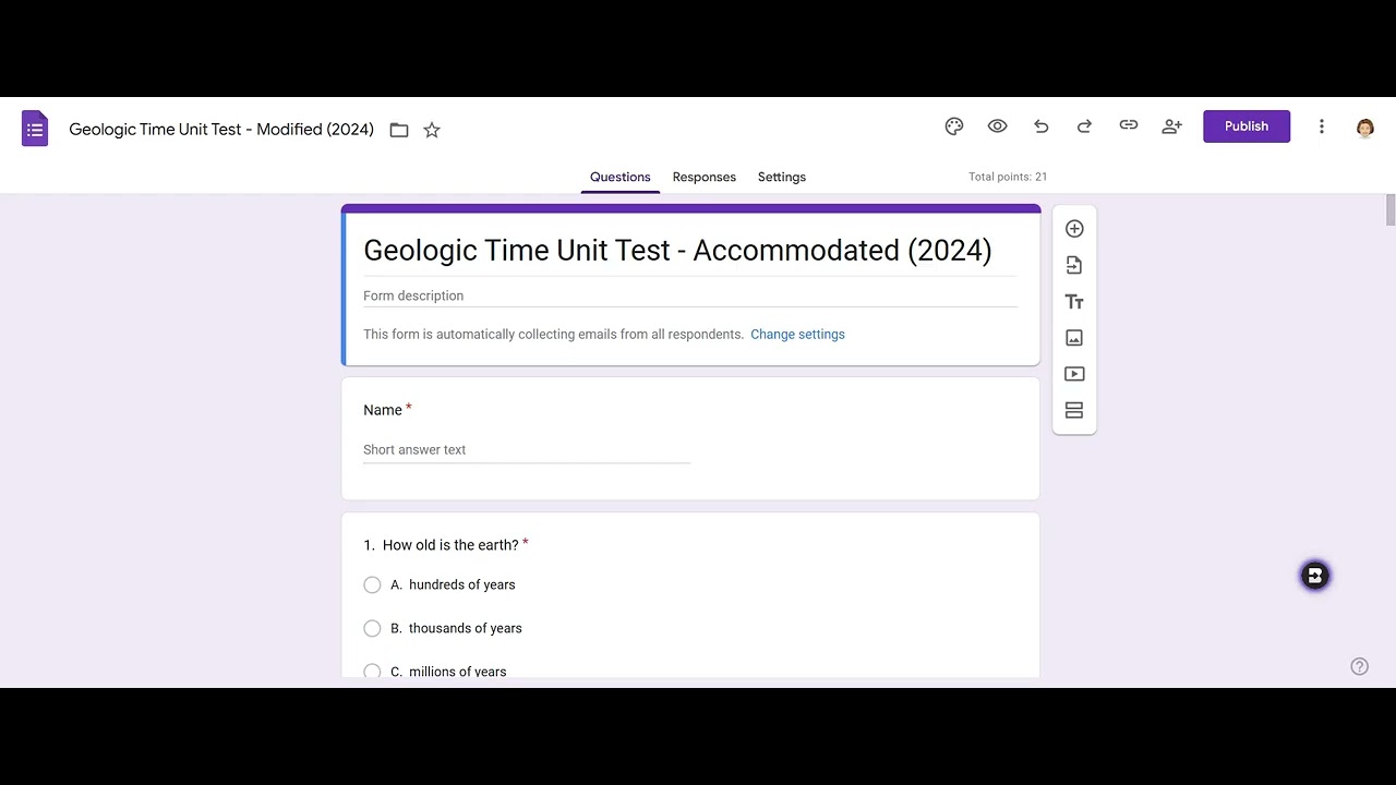Geologic Time Unit Test - Modified