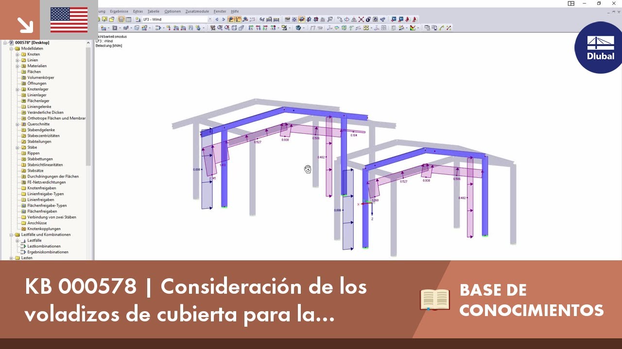 KB 000578 | Consideración de los voladizos de cubierta para la generación automática de cargas