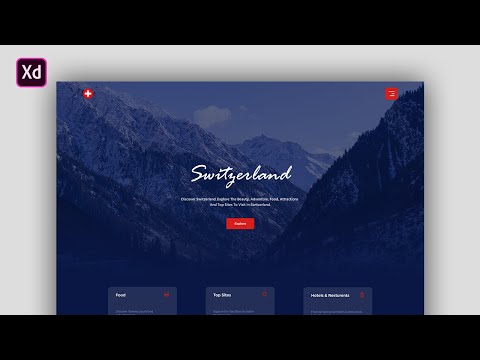 Travel Website Design Tutorial in Adobe Xd | [Web design] Speed art