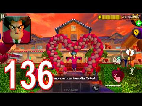 Scary Teacher 3D - Gameplay Walkthrough Part 136 - 3 New Levels Valentines Day Update (iOS, Android)