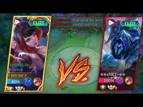 KARINA VS TOP GLOBAL HELCURT IN RANK!! WIN OR LOSE 😳!! MOBILE LEGEND BANG BANG