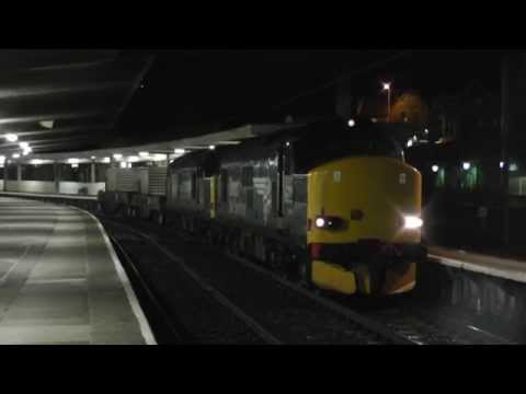 37218 / 37610 6k73 flasks at Carnforth, 4th November 2014 THRASH !!