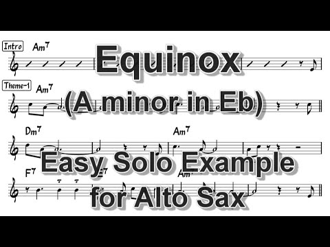 Equinox - Am Blues (in Eb) - Easy Solo Example for Alto Sax