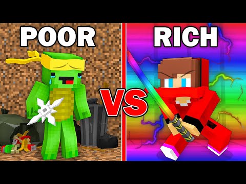 Rich Rainbow Ninja vs Poor Ninja MINECRAFT BATTLE!
