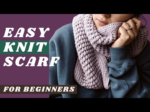 How to Knit a Scarf for Beginners | FREE & Easy Cowl Knitting Pattern for Beginners | Circular Scarf