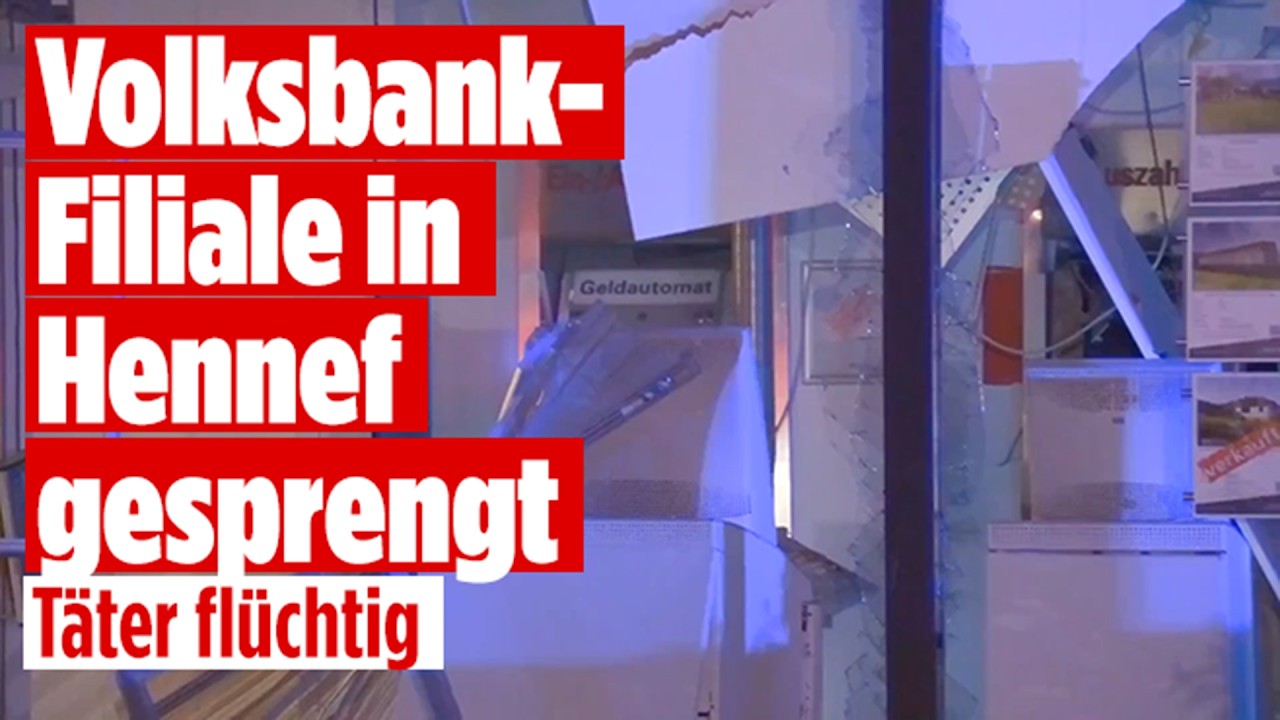 Geldautomat der Volksbank gesprengt: Acht Anwohner evakuiert!