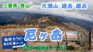 【三重 登山 尼ヶ岳】尼ヶ岳 大洞山登山