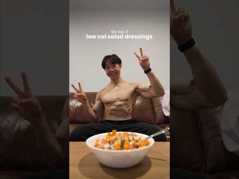 My TOP 3 low calorie salad dressings when I'm in a calorie deficit #salad #caloriedeficit #diet