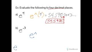 Evaluate Exponential Functions with Base e