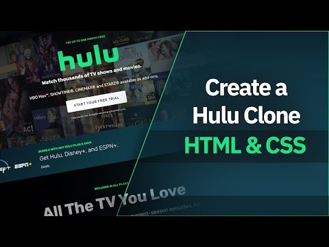 Hulu Webpage Clone | HTML & CSS | HTML Tutorial - How to Make a Super Simple Website In 100 Minutes