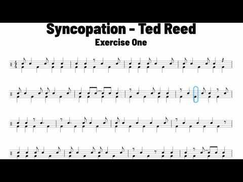 Syncopation by Ted Reed • Exercise One • Page 38 • ♩ = 90 BPM
