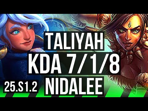 TALIYAH vs NIDALEE (JGL) | 7/1/8, Godlike | KR Challenger | 25.S1.2