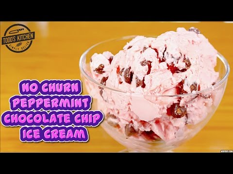 No Churn Peppermint Chocolate Chip Ice Cream - How to Christmas Dessert Recipe
