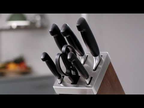 ZWILLING FOUR STAR 7 dalių tamsaus uosinio peilių rinkinys su KIS technologija video