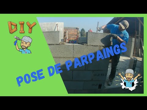 Construire sa maison, Comment poser des parpaings, utilisation d'un fil à plomb.