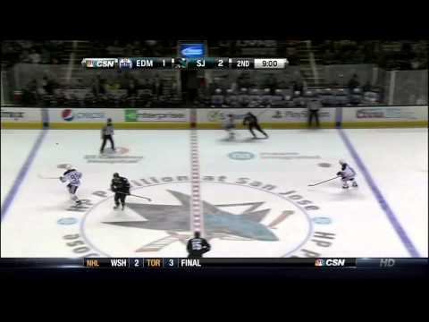 Sam Gagner goal 31 Jan 2013 Edmonton Oilers vs SJ Sharks NHL Hockey