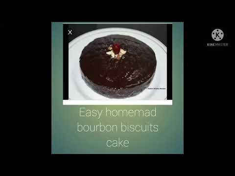 Easy bourbon biscuits cake at home for birthdays in pandemic