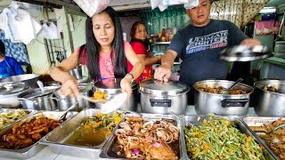 Philippines Street Food - AMAZING Filipino Food at Aling Sosing's Carinderia in Manila!