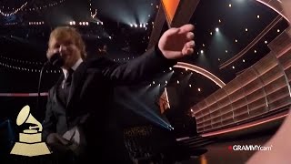 Ed Sheeran Thanks Stevie Wonder | GRAMMYcam | 58th GRAMMYs