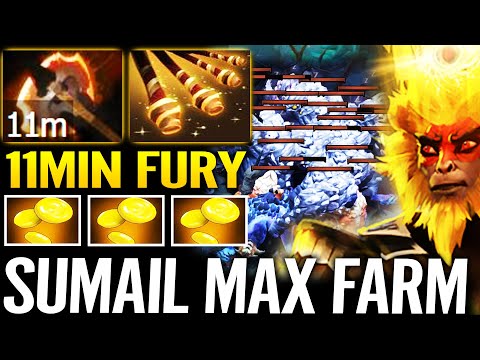 Sumail [Monkey King] 11min Fury WTF Big Stack Fast Farm Insane Speed  Guide 7.29 Dota 2 Pro Carry