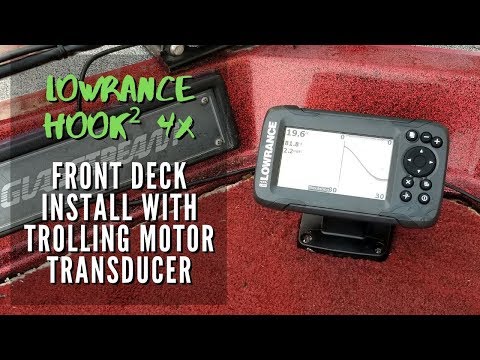 Lowrance HOOK² 4x - How to Install on a Front Deck with Trolling Motor Bullet Transducer