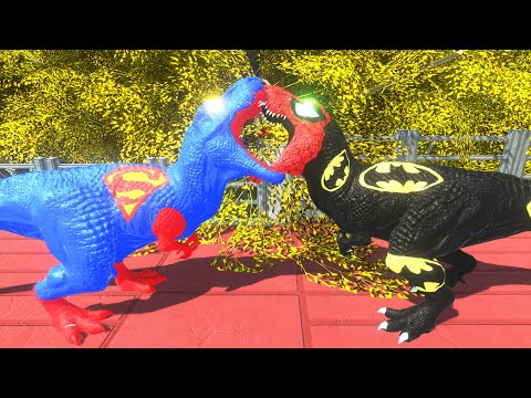 Batman T REX Death run | 🦖 Animal Revolt Battle Simulator 🦕