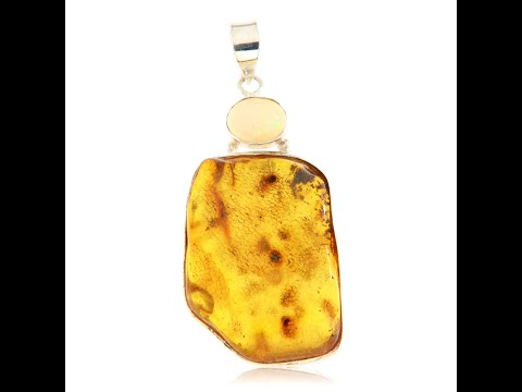 Pandant Argint 925 Chihlimbar Ambra Opal Naturale - Rafinament si Stralucire