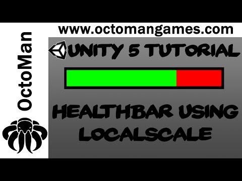 Unity 5 Tutorial: Easy Health Bar C# - using localScale