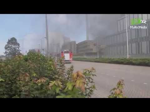 (VIDEO) 10-09-2014 Grote brand bij Amercentrale in Geertruidenberg na explosie