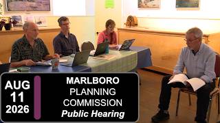 Marlboro Planning Commission Public Hearing 8/11/26