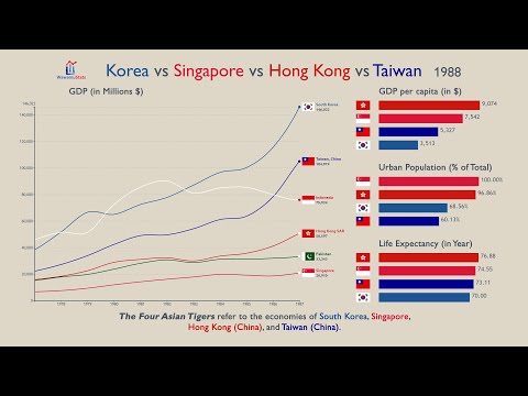 Korea vs Singapore vs Hong Kong vs Taiwan: Everything Compared (1960-2019)