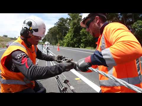 Construction of flexible road safety barriers on State Highway 1
