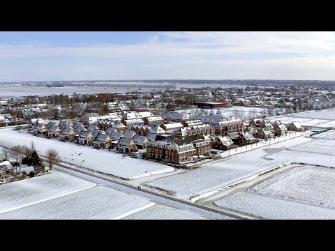 Woubrugge in de sneeuw | 4K the Netherlands