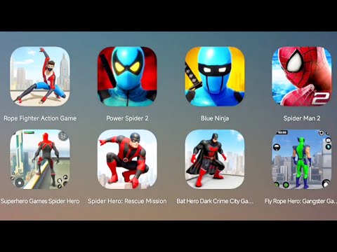 Rope Fighter Action,Power Spider 2,Blue Ninja,The Amazing Spider-Man 2,Superhero Games,Spider Hero