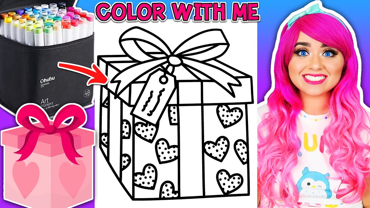 Cute Valentine Gift Coloring Tutorial | Valentine's Day + Ohuhu Art Markers | COLOR ALONG WITH KIMMI