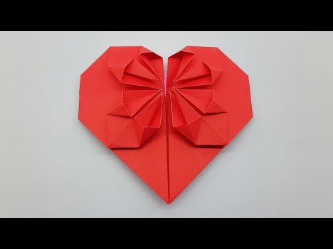 How to make a Paper Heart very easy way - Origami Heart Folding Instructions Video