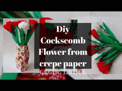 Crepe Paper Cockscomb Flower Tutorial | How to make cockscomb flower | Eman's Craft Corner