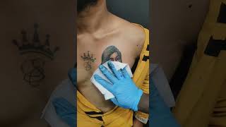 😁Girl Face Tattoo On🥰Chest | tattoo designs #shorts #short #tattoodesign