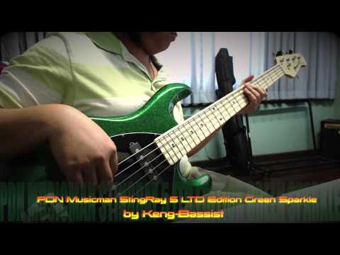#E90347 S+H PDN Musicman StingRay 5 LTD Edition Green Sparkle by Keng-Bassist