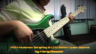#E90347 S+H PDN Musicman StingRay 5 LTD Edition Green Sparkle by Keng-Bassist