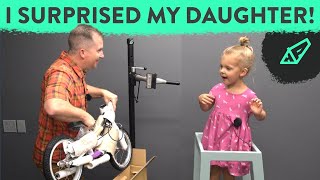 NEW BIKE DAY for my Daughter - She Gets a New WOOM 1 Plus Balance Bike, and SHE'S EXCITED!