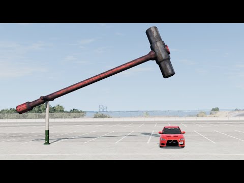 Giant Hammer vs Cars | BeamNG.Drive