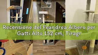 Recensione del Feandrea Albero per Gatti Alto 152 cm, Tiragraffi per Gatti a Più Livelli con 2 Grott