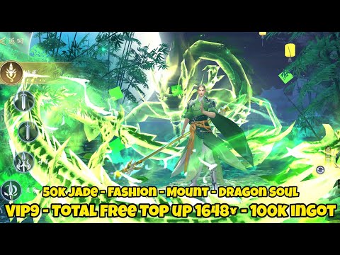 MMORPG Premium Reward - VIP9 - Free Top up Total 1648¥ - 100K Ingot - 50K Jade