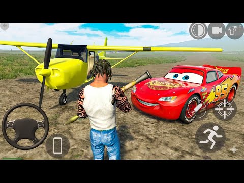Indian Motorbike McQueen Car and Cessna 172 Plane Open City Simulator - Android Gameplay