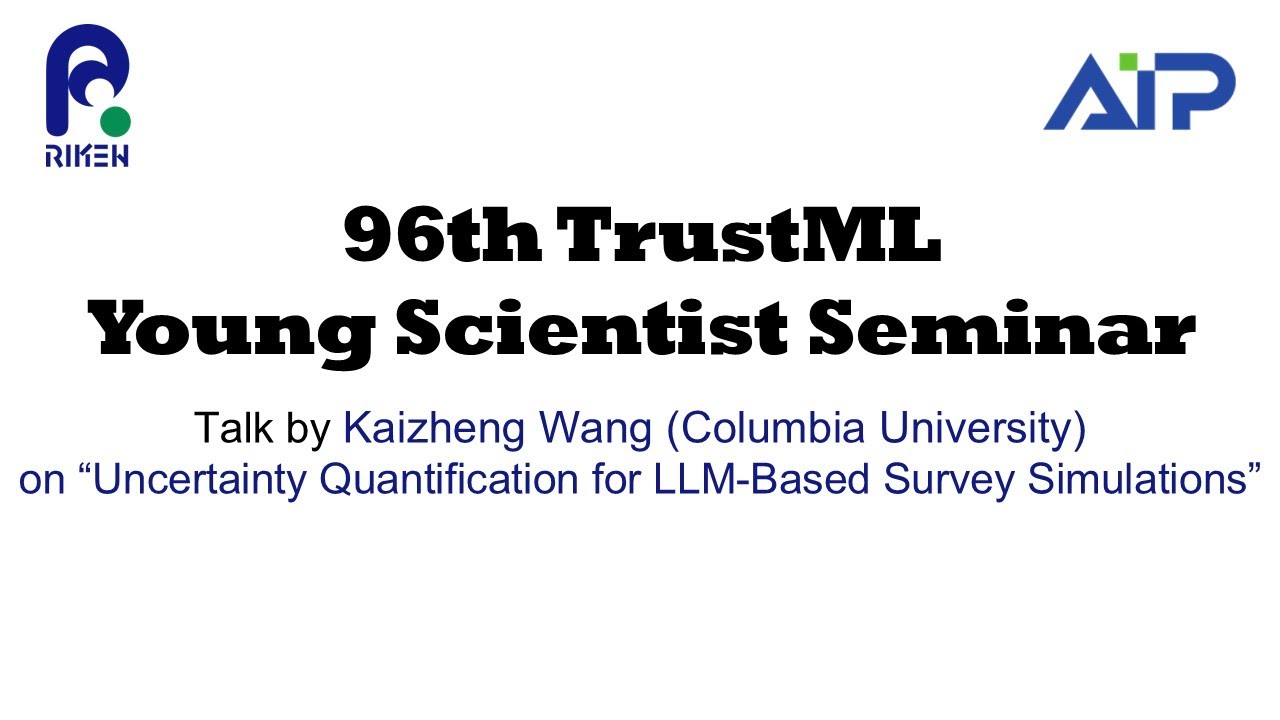 TrustML Young Scientist Seminar #96  20250605 Talks by Kaizheng Wang (Columbia University) サムネイル