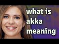 Akka Meaning Of Akka