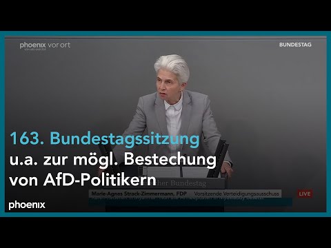 163. Sitzung des Deutschen Bundestags: u.a. Aktuelle Stunde zur mögl. Bestechung von AfD-Politikern