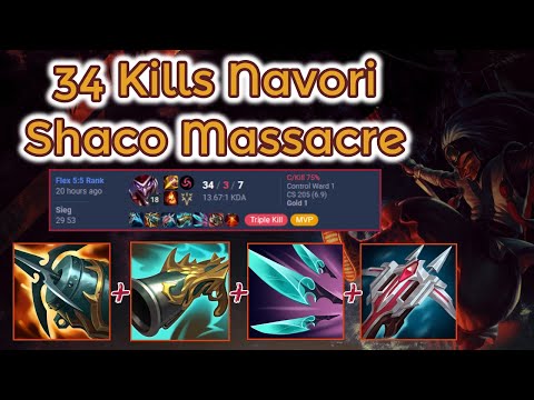34 Kills in 29 Minutes! Full Crit Shaco Jungle [League of Legends] Full Gameplay - Infernal Shaco